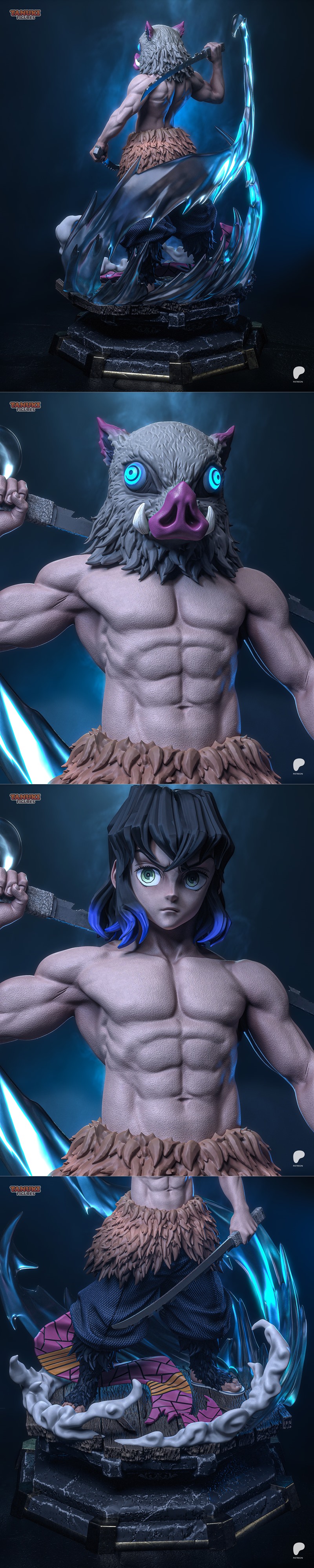 恶魔人灭却师·inosuke 3D打印模型|Tanuki Figures – Inosuke – Demon Slayer – 3D Print Model STL