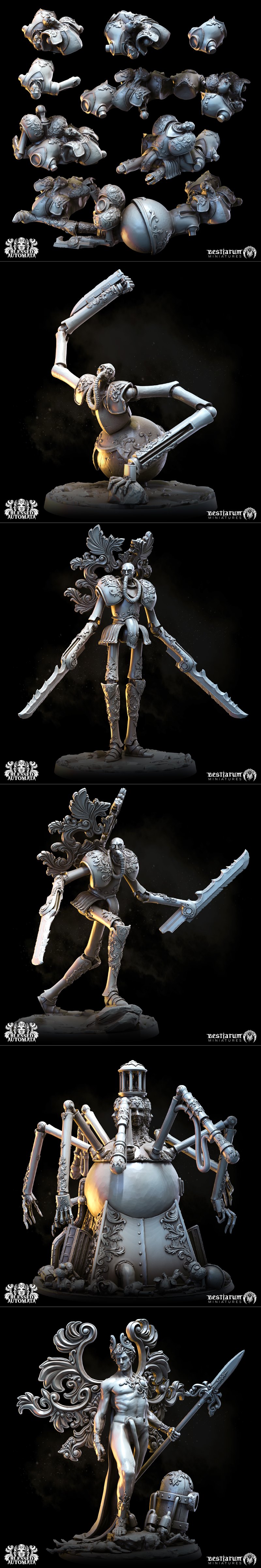 Bestiarum迷你模型——祝福的自动机3D打印模型|Bestiarum Miniatures – Blessed Automata – 3D Print Model STL