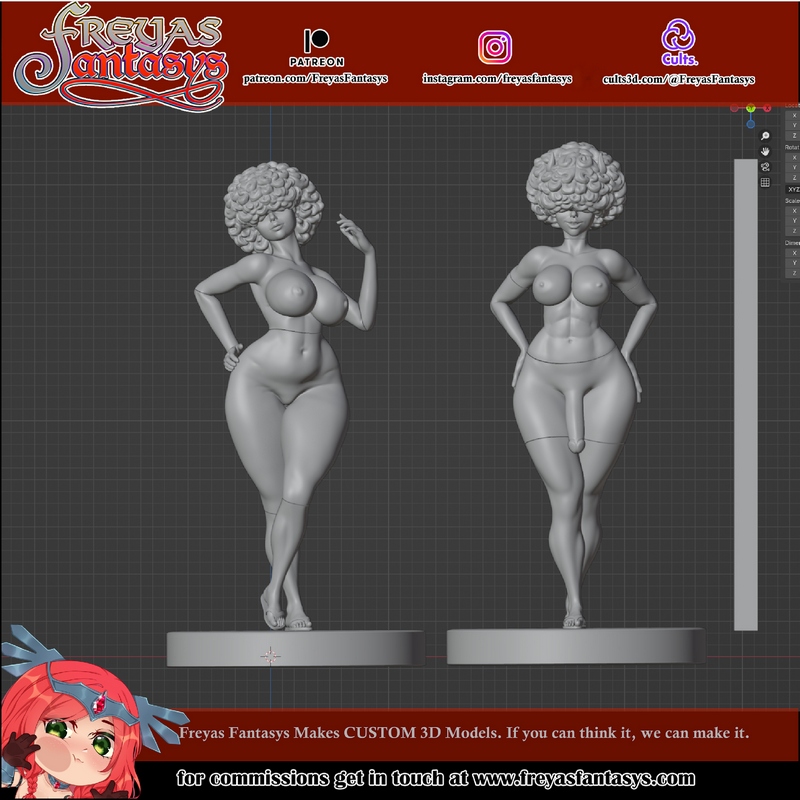 Freyas Fantasys  Ogre Girls 3D打印模型|Freyas Fantasys – Ogre Girls – An OC Creation – 3D Print Model