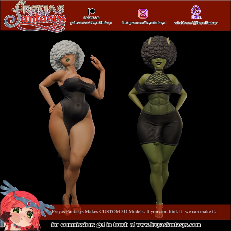 Freyas Fantasys  Ogre Girls 3D打印模型|Freyas Fantasys – Ogre Girls – An OC Creation – 3D Print Model