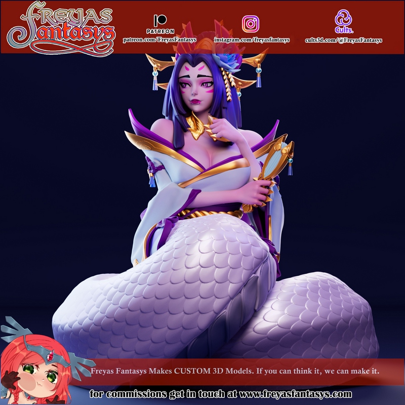 弗雷亚斯幻想·卡西俄佩娅·英雄联盟3D打印模型|Freyas Fantasys – Cassiopeia – League of Legends – 3D Print Model