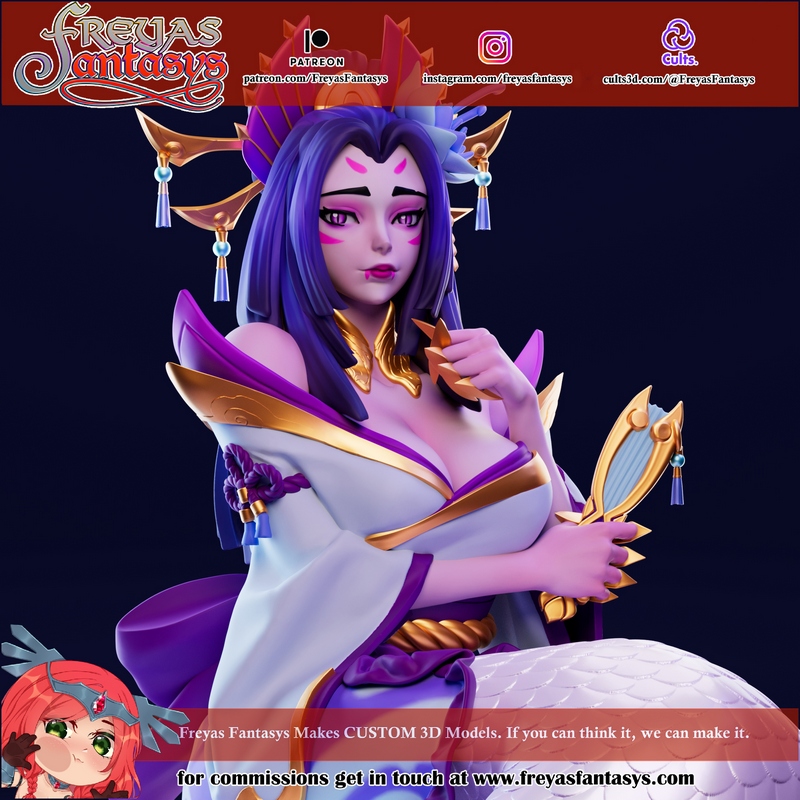 弗雷亚斯幻想·卡西俄佩娅·英雄联盟3D打印模型|Freyas Fantasys – Cassiopeia – League of Legends – 3D Print Model