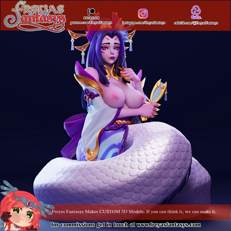 弗雷亚斯幻想·卡西俄佩娅·英雄联盟3D打印模型|Freyas Fantasys – Cassiopeia – League of Legends – 3D Print Model