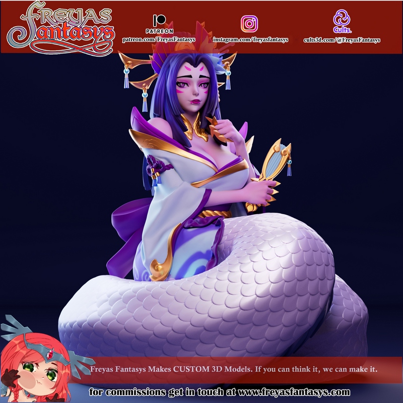 弗雷亚斯幻想·卡西俄佩娅·英雄联盟3D打印模型|Freyas Fantasys – Cassiopeia – League of Legends – 3D Print Model