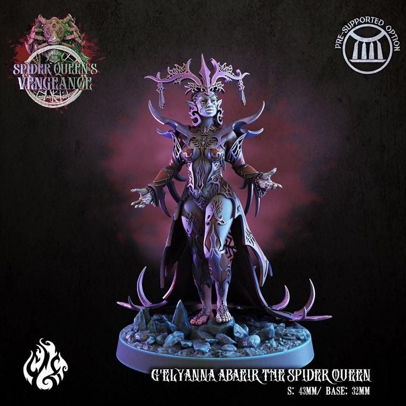 蜘蛛女王格莱亚娜·阿拜尔 3D打印模型|Crippled God Foundry – G’elyanna Abaeir the Spider Queen – 3D Print Model STL
