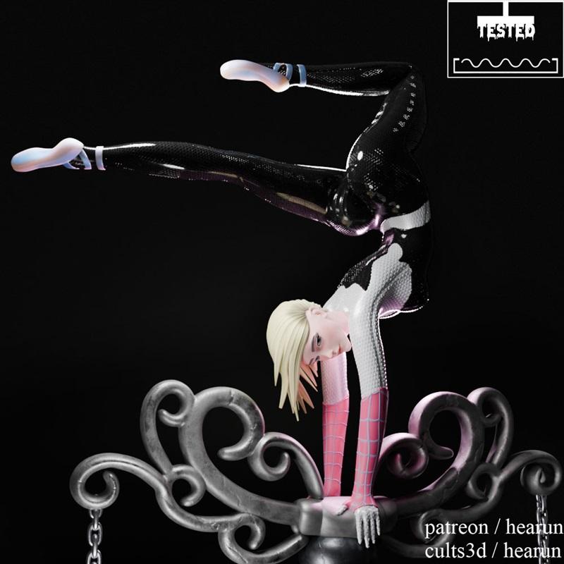 Hearun – 乔治·斯泰西 蜘蛛侠 3D打印模型|Hearun – Gwen Stacy Spider – 3D Print Model STL