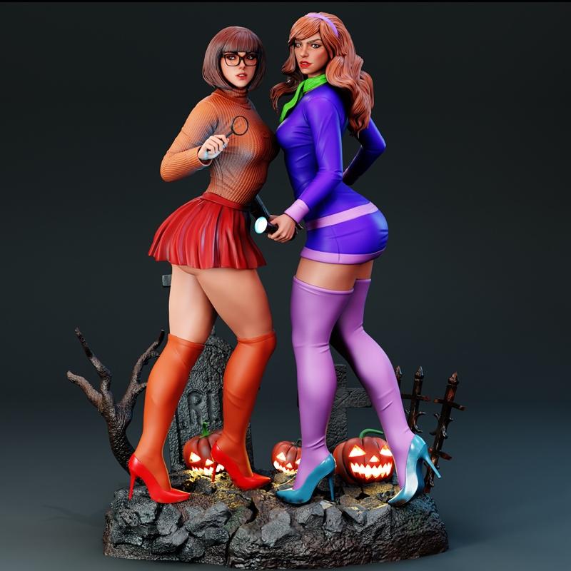 BrunoArt3D 3D打印模型：Daphne与Velma角色造型|BrunoArt3D – Daphne and Velma – 3D Print Model STL