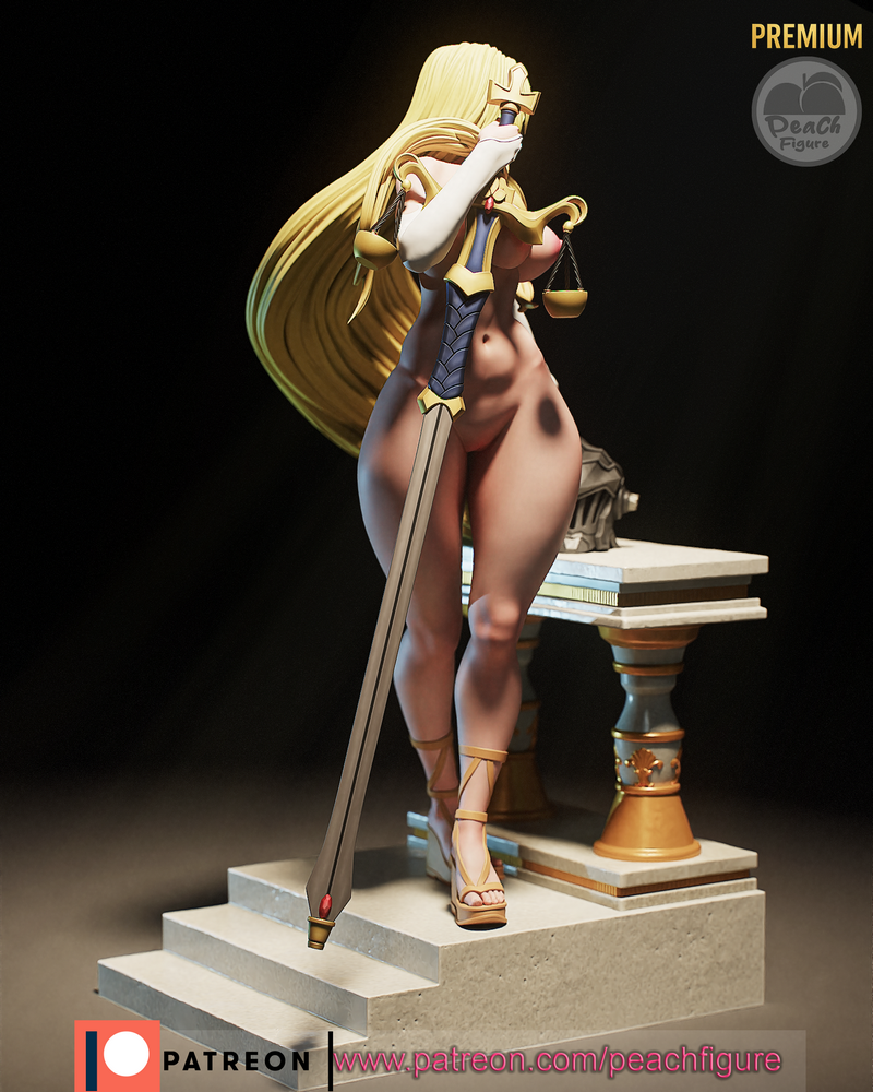 Peach Figure - 装备剑士 3D打印模型|Peach Figure – Sword Maiden NSFW – 3D Print Model