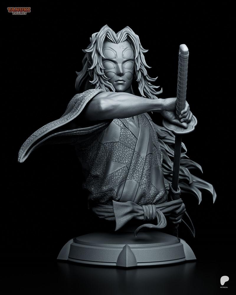 鬼灭之刃 焚灭之刃 3D打印模型|Tanuki Figures – Kokushibo – Demon Slayer Bust – 3D Print Model STL