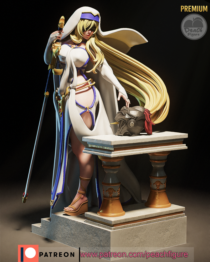 桃形剑姬——3D打印模型|Peach Figure – Sword Maiden – 3D Print Model