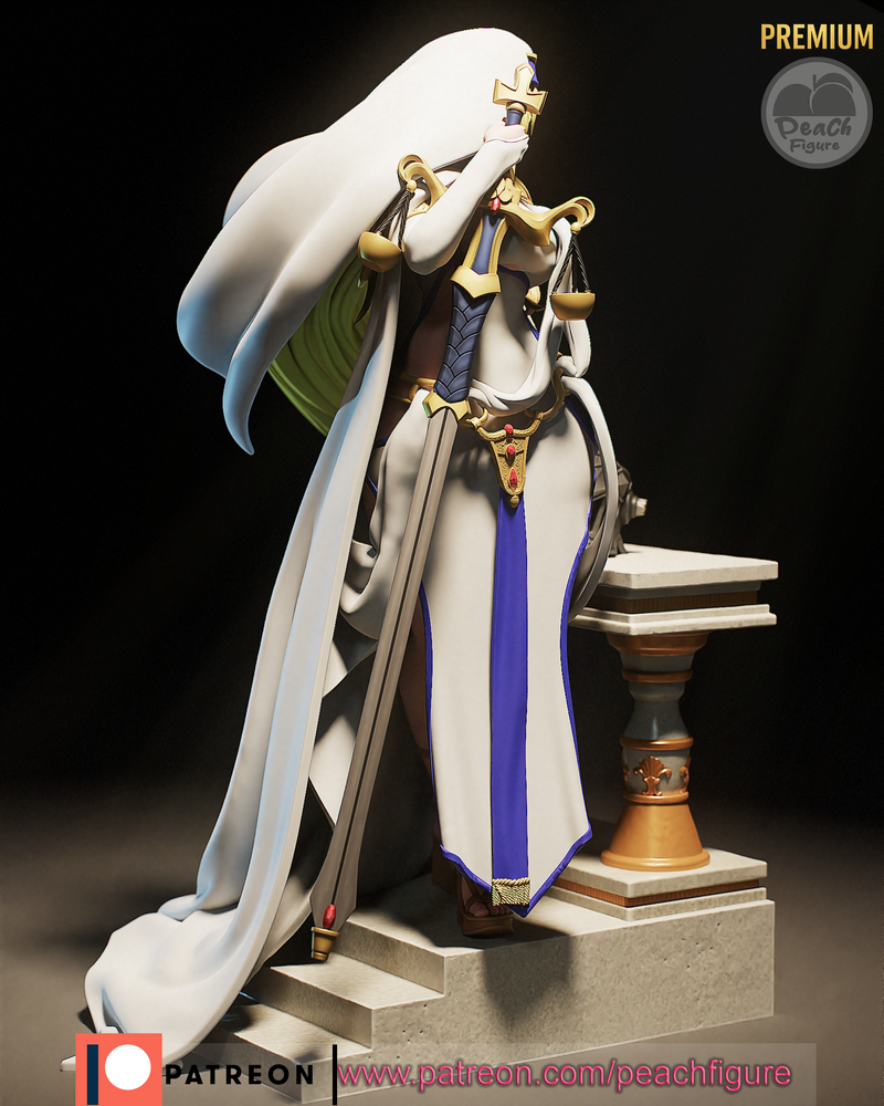 桃形剑姬——3D打印模型|Peach Figure – Sword Maiden – 3D Print Model