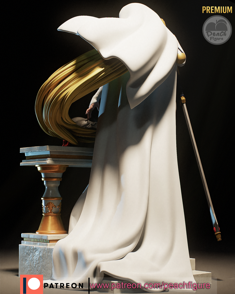 桃形剑姬——3D打印模型|Peach Figure – Sword Maiden – 3D Print Model