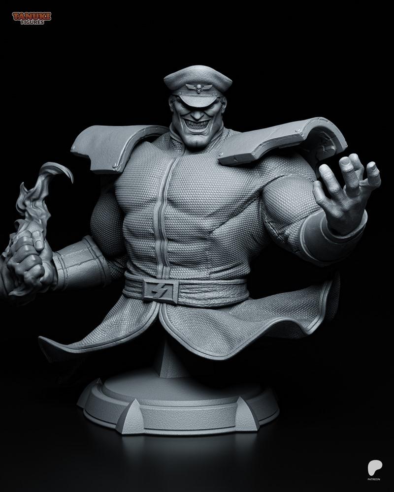 街霸M·比森3D打印模型|Tanuki Figures – M. Bison – Street Fighter Bust – 3D Print Model STL