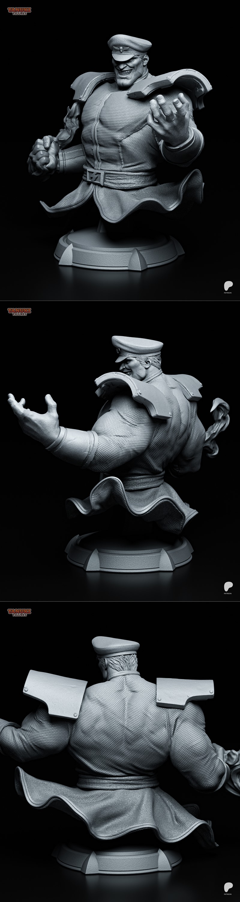 街霸M·比森3D打印模型|Tanuki Figures – M. Bison – Street Fighter Bust – 3D Print Model STL