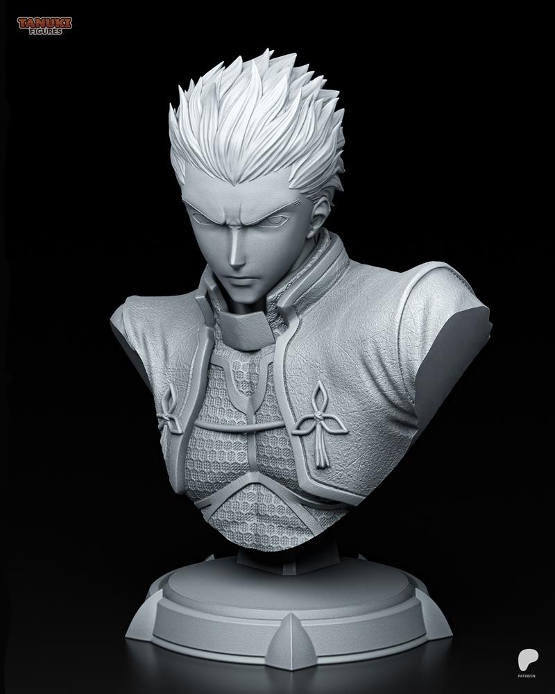 《Fate/stay night 3D打印立绘模型——弓箭手角色》|Tanuki Figures – Archer – Fatestay night Bust – 3D Print Model STL