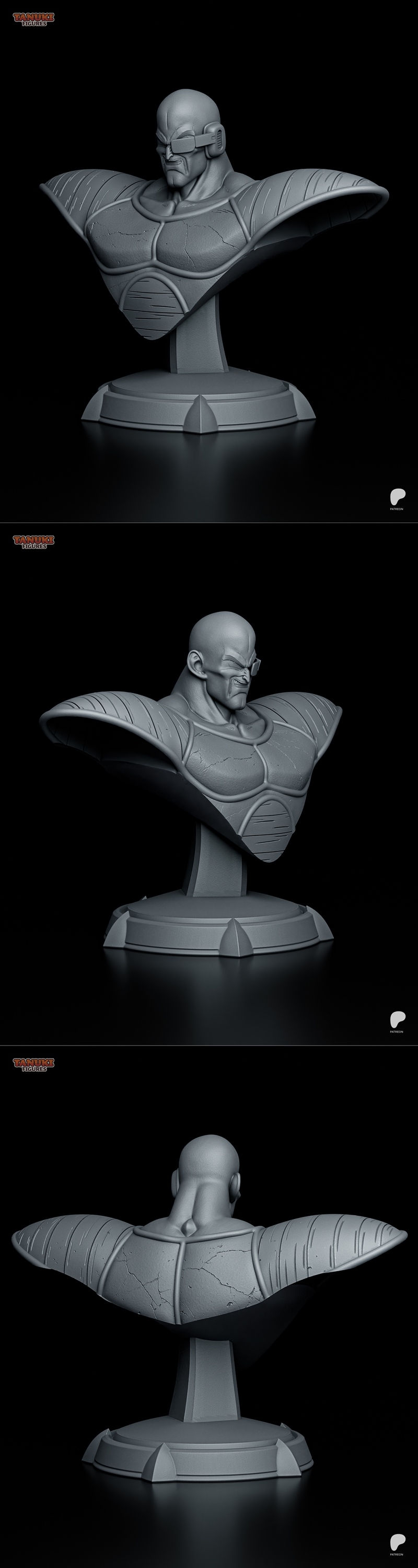 龙珠Z角色雕像 3D打印模型|Tanuki Figures – Nappa – Dragon Ball Z Bust – 3D Print Model STL