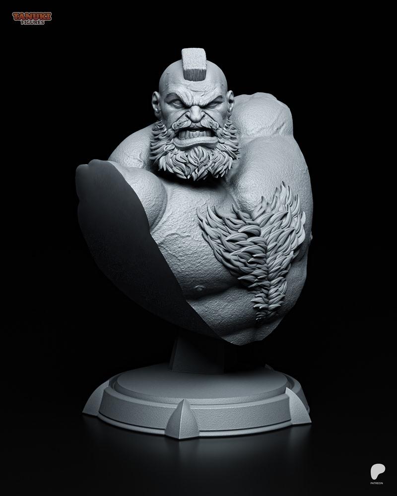 街机战士Zangief 3D打印模型|Tanuki Figures – Zangief – Street Fighter Bust – 3D Print Model STL
