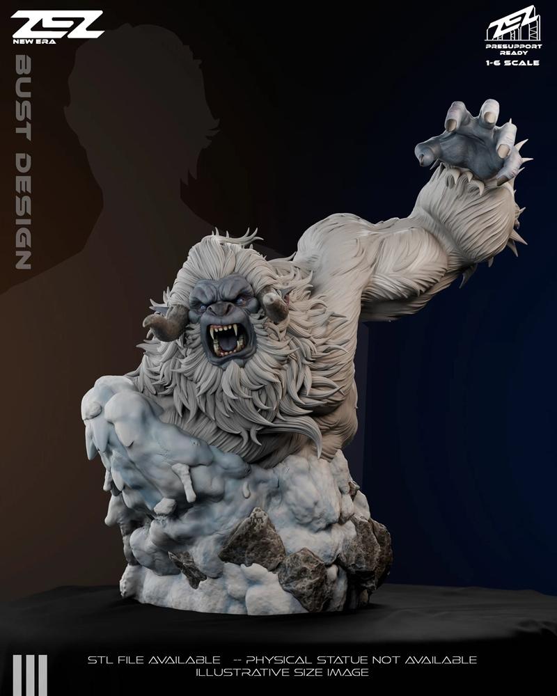 ZEZ工作室 Yeti雕像 3D打印模型|ZEZ Studio – Yeti Bust – 3D Print Model STL