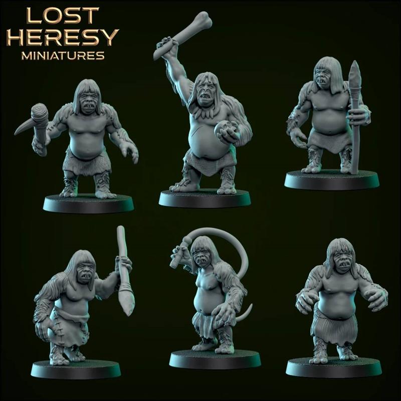 失落异端迷你模型——洞穴食人族|Lost Heresy Miniatures – Cave Cannibals – 3D Print Model STL