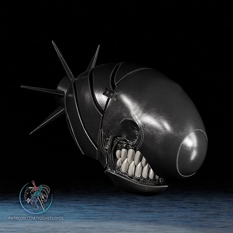 Reze Arc炸弹女孩头盔 3D打印模型|Reze Arc Bomb Girl Helmet – 3D Print Model STL