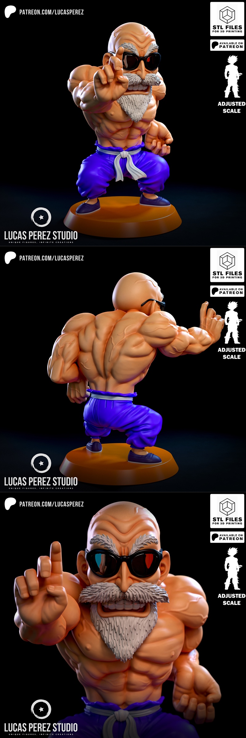 卢卡斯·佩雷斯 3D打印模型 STL|Lucas Perez – Maestro Roshi – 3D Print Model STL