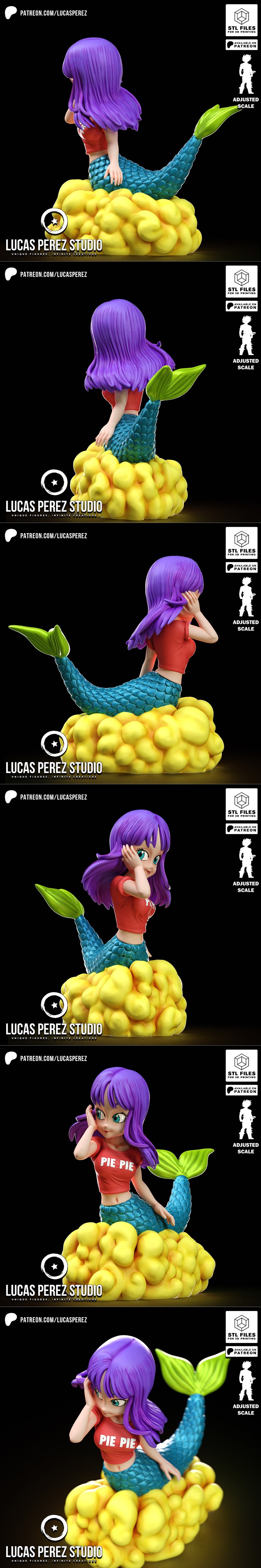 Lucas Perez《Pie Pie》小美人鱼Chibi 3D打印模型|Lucas Perez – Pie Pie – Mermaid Chibi – 3D Print Model STL
