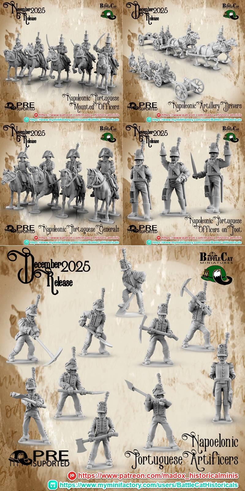 纳波利卡葡萄牙军队 3D打印模型|BattleCat Miniatures – Napoleonic Portuguese Army – 3D Print Model STL