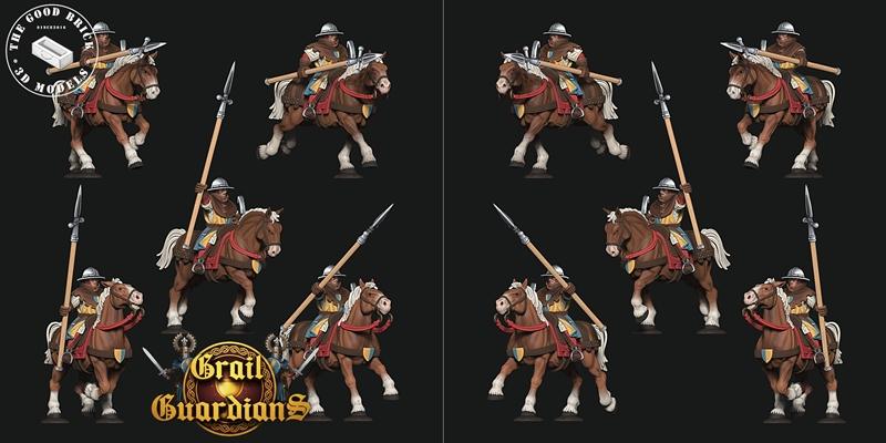 TheGoodBrick – 中世纪布列塔尼风格轻骑兵 3D打印模型|TheGoodBrick – MedievalBretonn – Men at Arms Light Cavalry – 3D Print Model STL