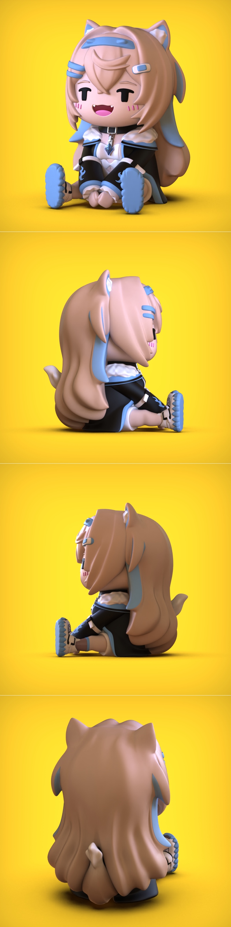 Chibi风格3D打印模型：Fuwawa角色立体模型|Chibi – Fuwawa – 3D Print Model STL