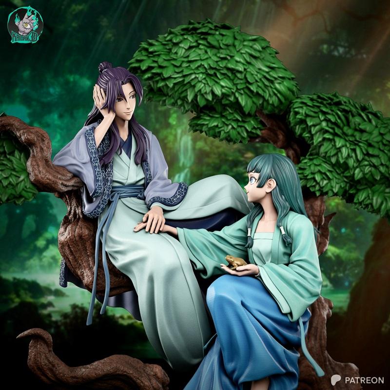 Kaidan 3D打印模型： Jinshi与MaoMao角色雕塑|Kaidan – Jinshi x MaoMao – 3D Print Model STL