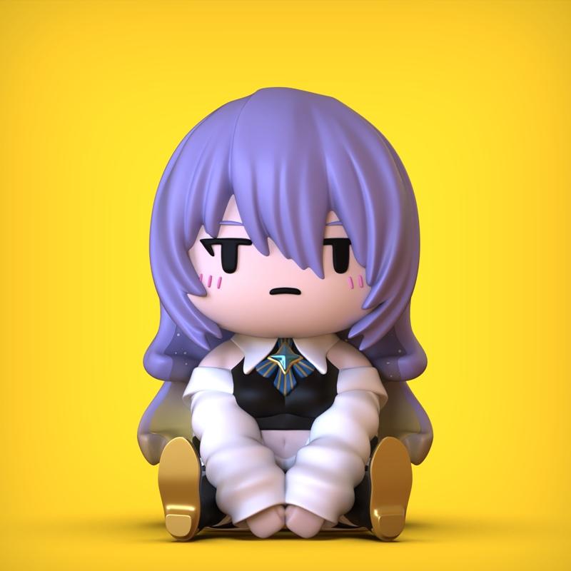 Chibi风3D打印模型：Moona角色精致可玩雕塑|Chibi – Moona – 3D Print Model STL
