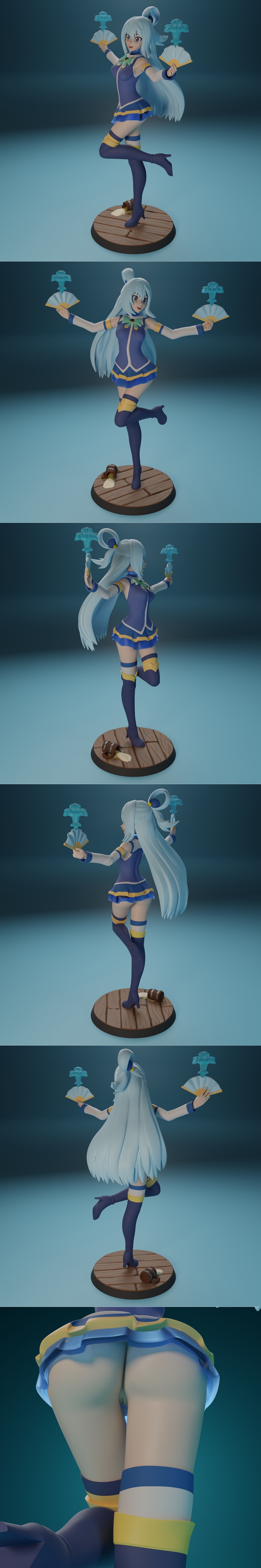 Konosuba 动漫 Aqua 3D打印模型|Funservice – Aqua from Konosuba anime – 3D Print Model STL