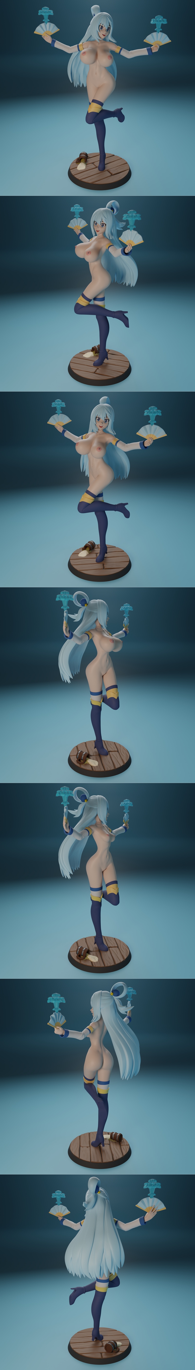 Konosuba 动漫 Aqua 3D打印模型|Funservice – Aqua from Konosuba anime – 3D Print Model STL