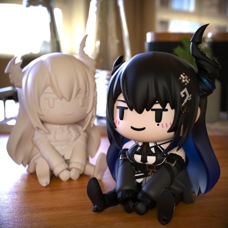 Chibi风格3D打印模型：Nerissa角色模型|Chibi – Nerissa – 3D Print Model STL