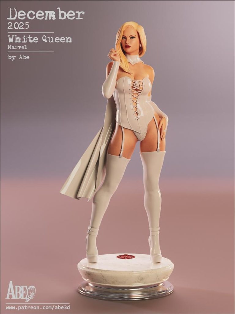 Abe3D - 仙宫白皇后 3D打印模型|Abe3D – Emma Frost White Queen – 3D Print Model STL