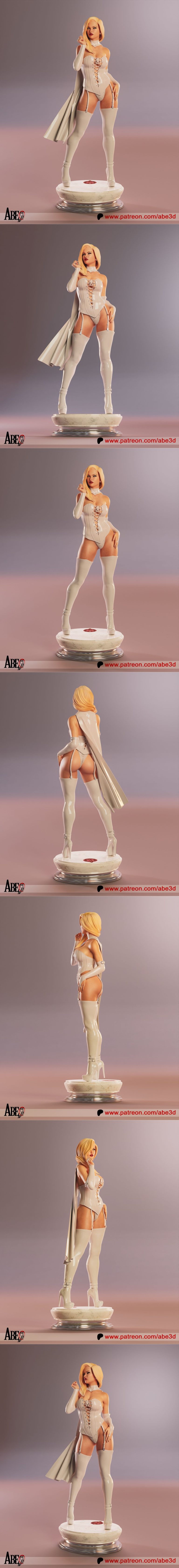 Abe3D - 仙宫白皇后 3D打印模型|Abe3D – Emma Frost White Queen – 3D Print Model STL