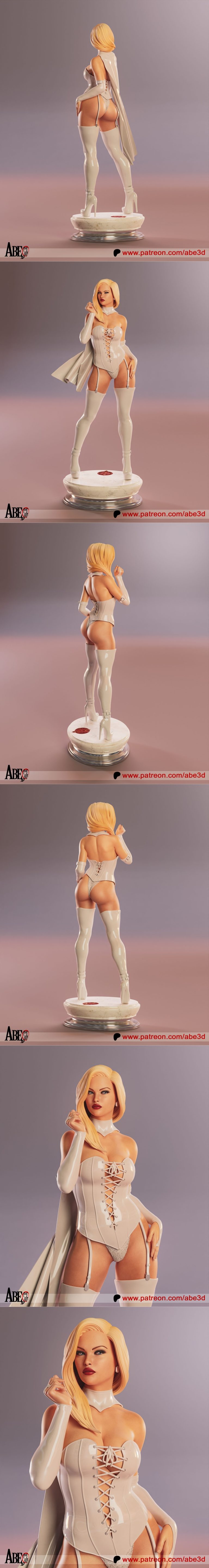 Abe3D - 仙宫白皇后 3D打印模型|Abe3D – Emma Frost White Queen – 3D Print Model STL