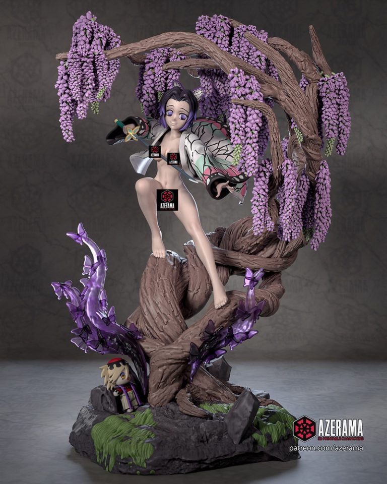 恶魔人：丰穰神 3D打印模型|Azerama – Demon Slayer – Shinobu Kocho NSFW – 3D Print Model