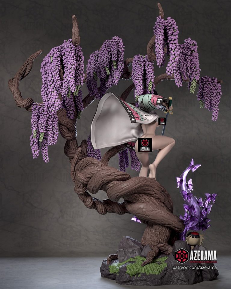 恶魔人：丰穰神 3D打印模型|Azerama – Demon Slayer – Shinobu Kocho NSFW – 3D Print Model