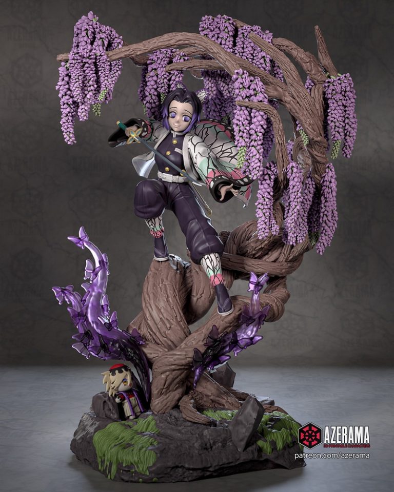 Azerama - 鬼灭之刃 - 墨色之女 3D打印模型|Azerama – Demon Slayer – Shinobu Kocho – 3D Print Model