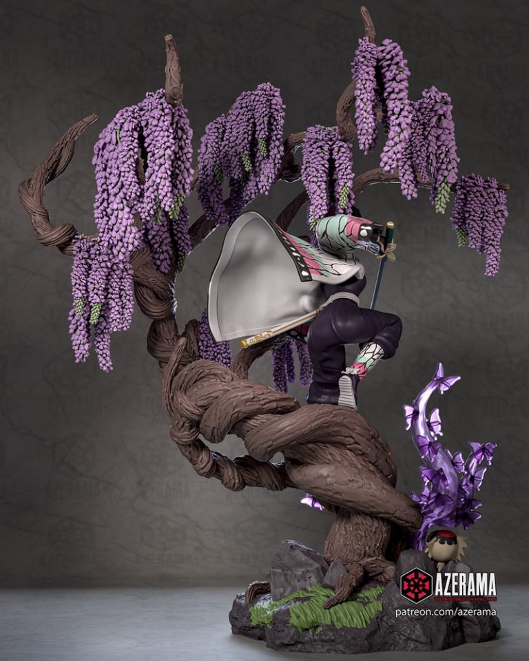 Azerama - 鬼灭之刃 - 墨色之女 3D打印模型|Azerama – Demon Slayer – Shinobu Kocho – 3D Print Model