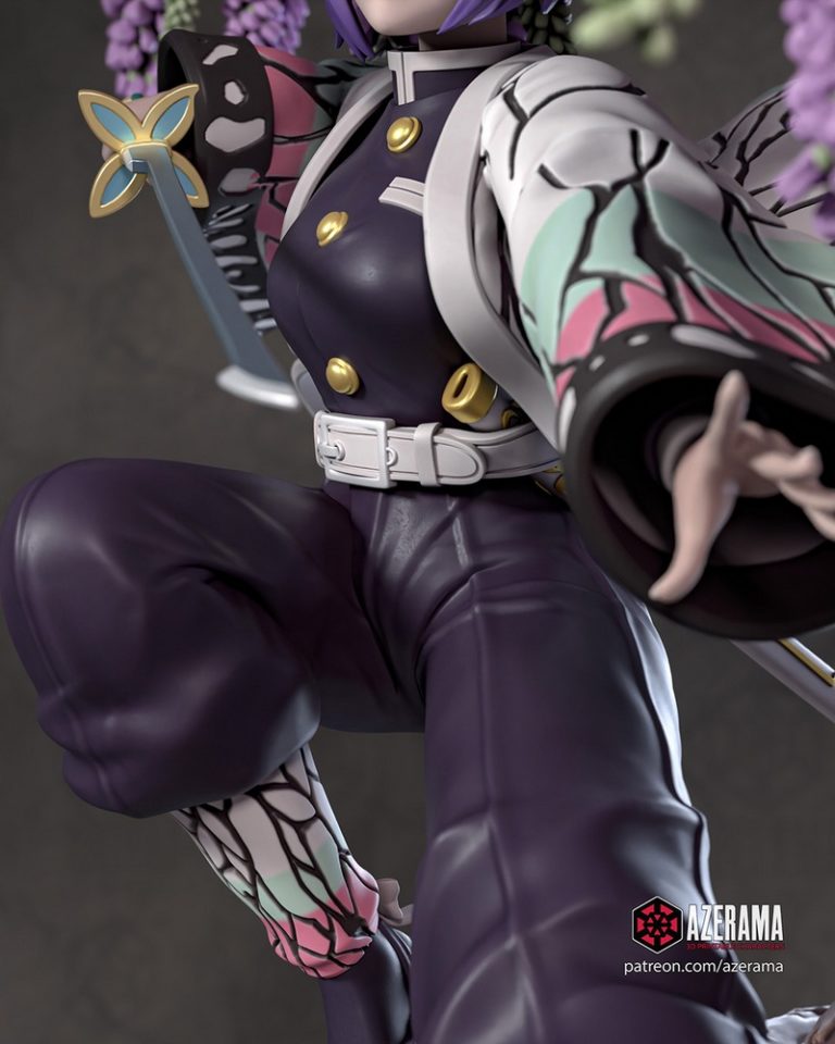 Azerama - 鬼灭之刃 - 墨色之女 3D打印模型|Azerama – Demon Slayer – Shinobu Kocho – 3D Print Model