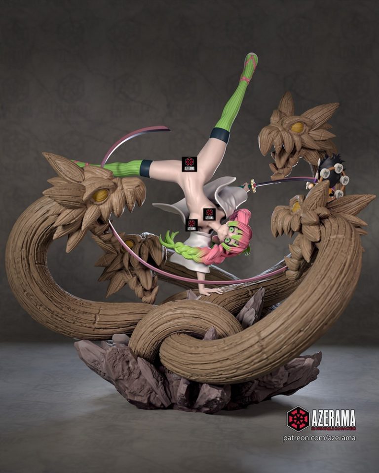 Azerama 演绎《鬼灭之刃》米花寺蜜柑 3D打印模型|Azerama – Demon Slayer – Mitsuri Kanroji NSFW – 3D Print Model