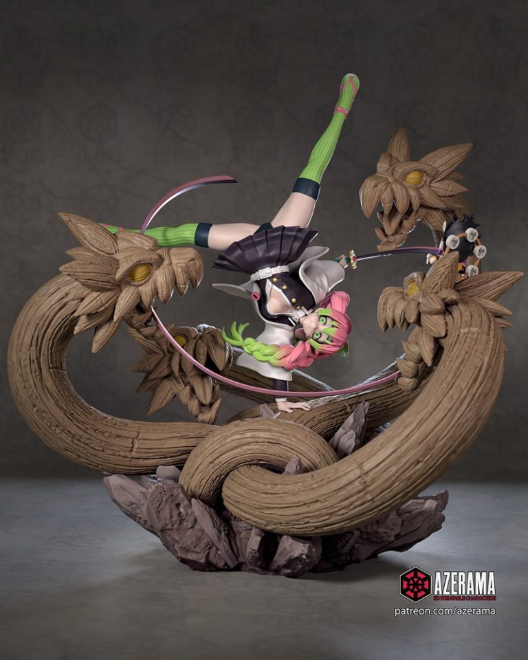 Azerama 3D打印模型：咒术回战 芒红姬|Azerama – Demon Slayer – Mitsuri Kanroji – 3D Print Model