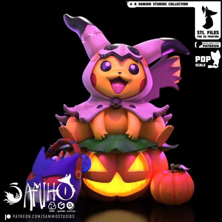 Samiho Studios - 妹妹与皮卡丘 - 3D打印模型|Samiho Studios – Mimikyu Pikachu – 3D Print Model STL