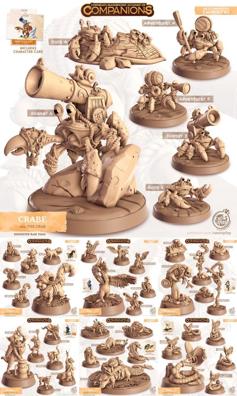 Cast n Play - 动物伙伴 - 3D打印模型|Cast n Play – Animal Companion – 3D Print Model STL