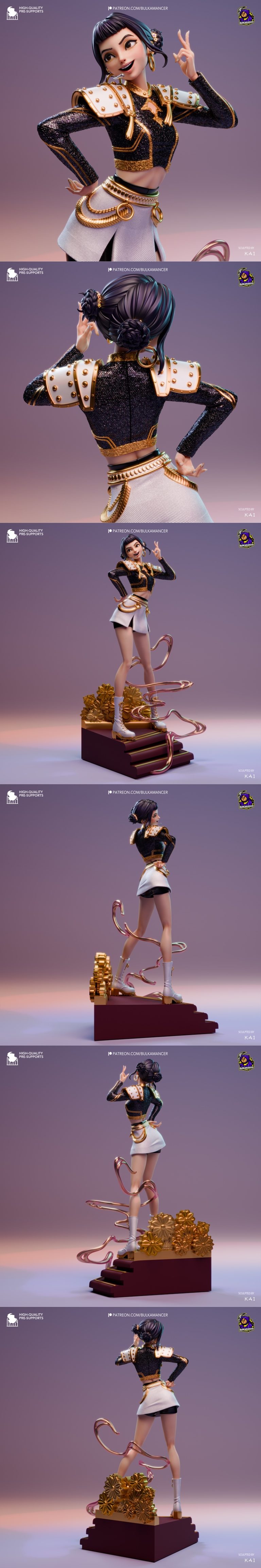 3D打印模型：KPOP恶魔猎人ZOEO造型|Bulkamancer Sculpts – Zoey – Kpop Demon Hunters – 3D Print Model STL