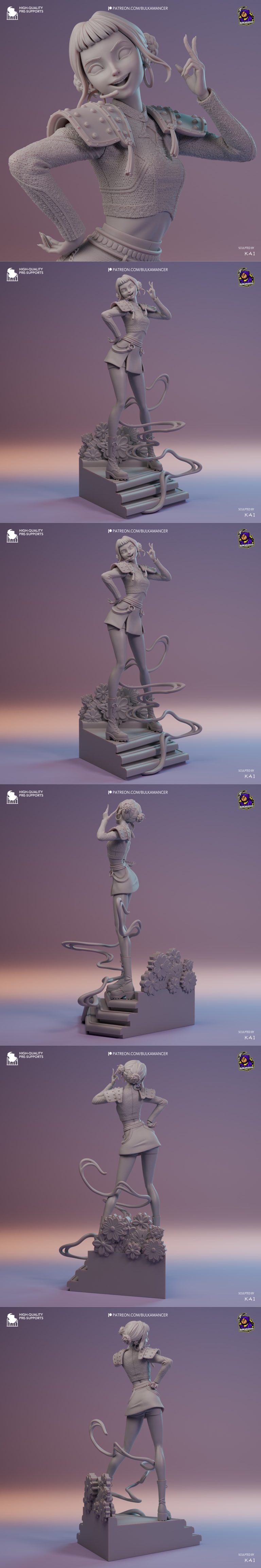3D打印模型：KPOP恶魔猎人ZOEO造型|Bulkamancer Sculpts – Zoey – Kpop Demon Hunters – 3D Print Model STL
