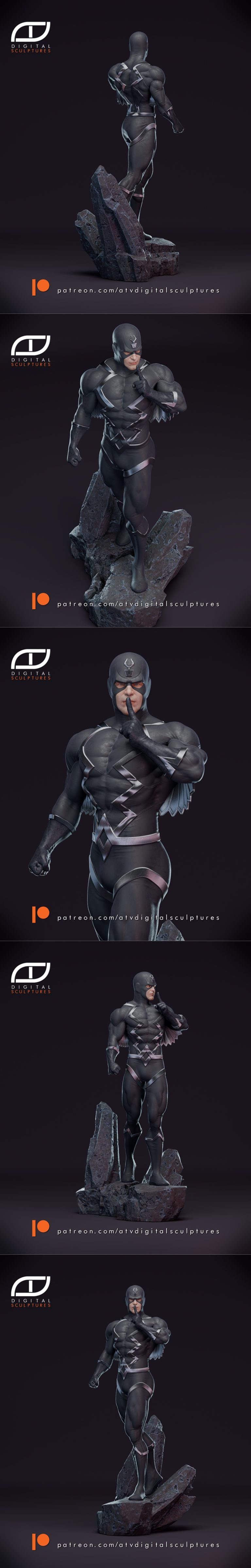 ATV数码雕塑 黑袍侠与美杜莎 3D打印模型|ATV Digital Sculptures – Black Bolt and Medusa – 3D Print Model STL