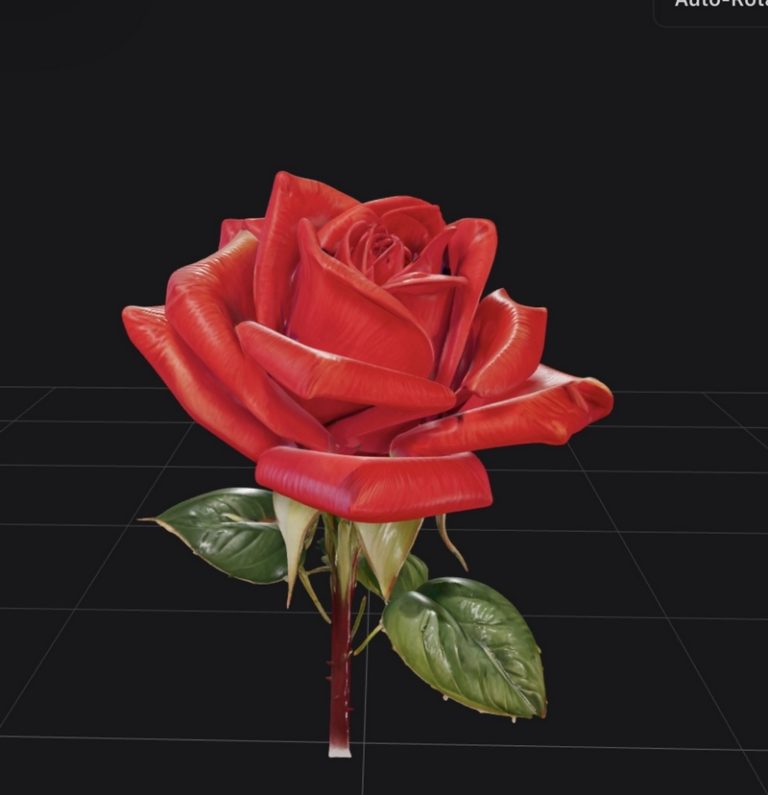 玫瑰花 3D打印模型|Rose Flower – 3D Print Model